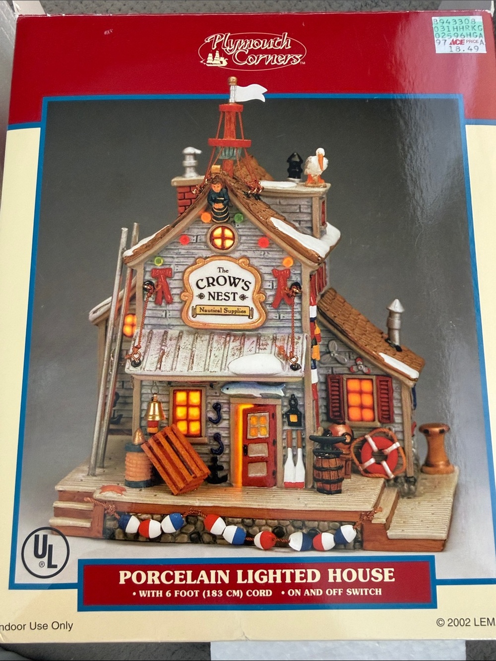 Lemax The Crow's Nest Nautical Porcelain Lighted House - Red, White, Blue